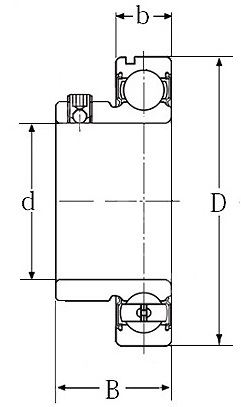 Technische Zeichnung Lagereinsätze für Gehäuse zylindrisch ASS 202