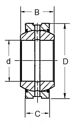 Technische Zeichnung Radialgelenklager GE 8 DO