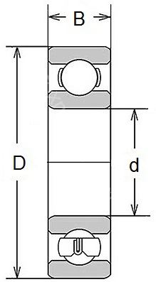 Technische Zeichnung Miniaturlager Zoll R 1