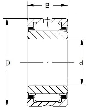 Technische Zeichnung Nadellager NA 496
